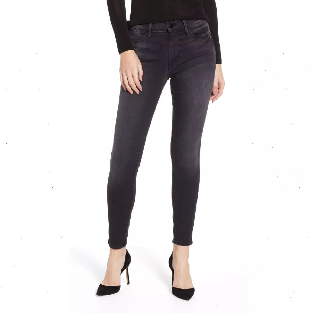 NWT FRAME Denim Le High Skinny in "Nightfall" black/grey NWT Size 31 LHSK452